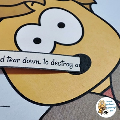 Jeremiah papercraft insert text