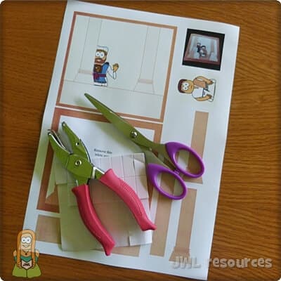 Young Jesus at the temple layered craft materials