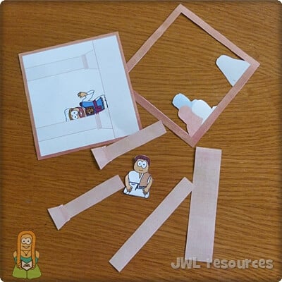 Young Jesus at the temple layered craft cut pieces